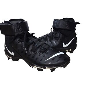 Nike Football Cleats Shoes Men SZ 12 Black Force Savage Shark 2 High Top Strap